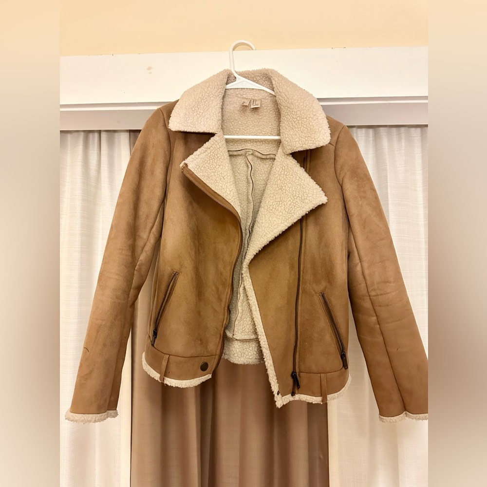 Suede Moto Biker Fur Lined Jacket